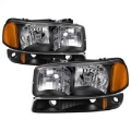Picture of xTune GMC Sierra 99-06 -Yukon 00-06 Crystal Headlights & Bumper Lights - Black HD-JH-GS99-AM-SET-BK