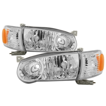 Picture of xTune Toyota Corolla 01-02 OE Style Headlights w-Amber Corner Lights - Chrome HD-JH-TC01-AM-C