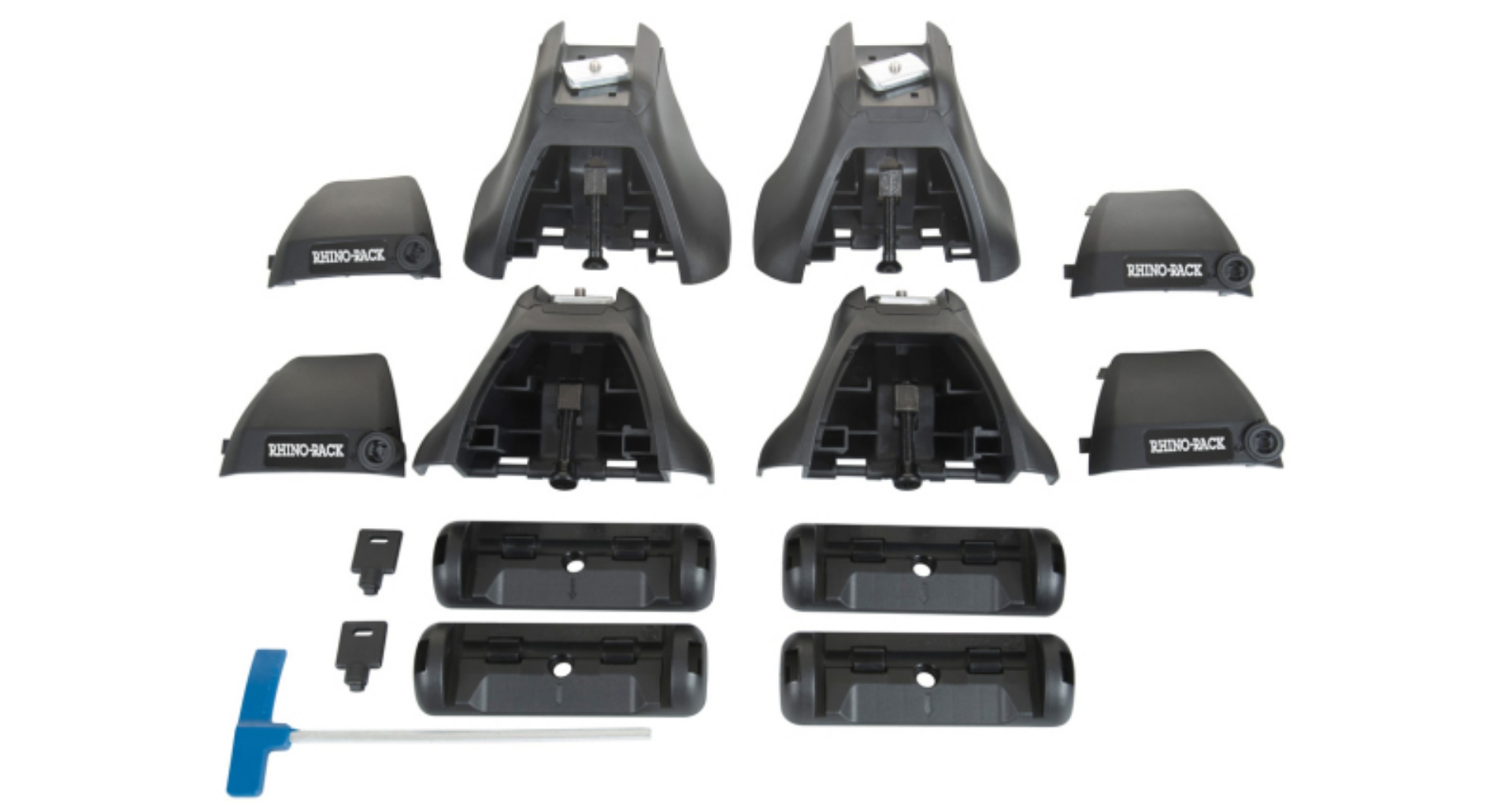 Picture of Rhino-Rack 09-14 Honda Fit 5 Door Hatch Heavy Duty 2500 2 Bar Roof Rack - Silver