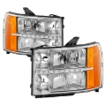 Picture of xTune GMC Sierra 07-13 Headlights with Daytime LED Running Light - Chrome HD-JH-GSIE07-LED-C