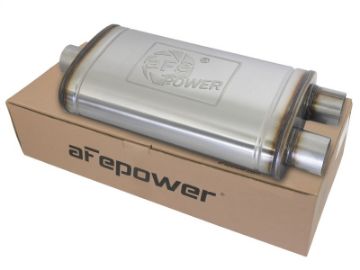 Picture of aFe MACHForce XP SS Muffler 3in Center Inlet - 3in Offset Outlet 22in L x 11in W x 6in H Body