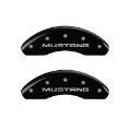Picture of MGP 4 Caliper Covers Engraved Front Mustang Engraved Rear SN95-GT Black finish silver ch