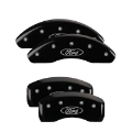 Picture of MGP 4 Caliper Covers Engraved Front Mustang Engraved Rear SN95-GT Black finish silver ch