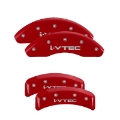 Picture of MGP 4 Caliper Covers Engraved Front Honda Engraved Rear H Logo Red finish silver ch
