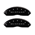 Picture of MGP 4 Caliper Covers Engraved Front Mustang Engraved Rear Bar & Pony Black finish silver ch