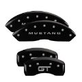 Picture of MGP 4 Caliper Covers Engraved Front Mustang Engraved Rear S197-GT Black finish silver ch