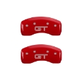 Picture of MGP 4 Caliper Covers Engraved Front Mustang Engraved Rear S197-GT Red finish silver ch