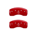 Picture of MGP 4 Caliper Covers Engraved Front Shelby Engraved Rear Tiffany Snake Red finish silver ch