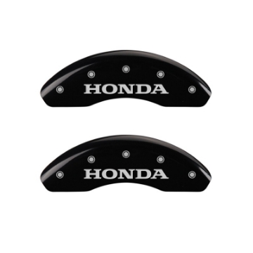 Picture of MGP Front set 2 Caliper Covers Engraved Front Honda Black finish silver ch