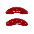 Picture of MGP Front set 2 Caliper Covers Engraved Front Vtec Red finish silver ch