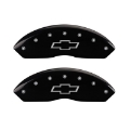 Picture of MGP Front set 2 Caliper Covers Engraved Front Bowtie Black finish silver ch