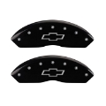 Picture of MGP Front set 2 Caliper Covers Engraved Front Bowtie Black finish silver ch