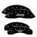 Picture of MGP Front set 2 Caliper Covers Engraved Front JEEP Black finish silver ch