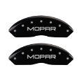 Picture of MGP Front set 2 Caliper Covers Engraved Front MOPAR Black finish silver ch