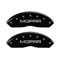 Picture of MGP Front set 2 Caliper Covers Engraved Front MOPAR Black finish silver ch