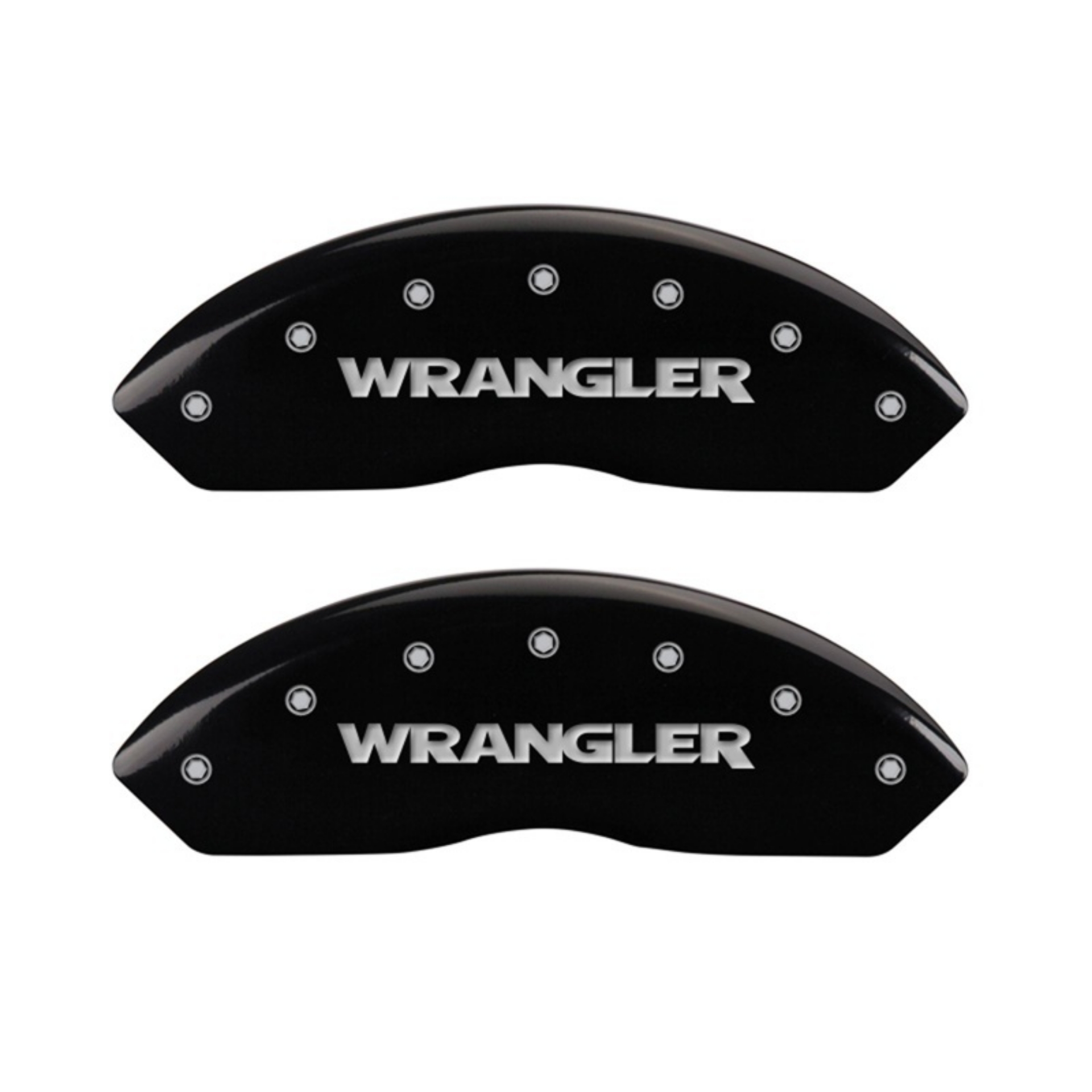 Picture of MGP Front set 2 Caliper Covers Engraved Front WRANGLER Black finish silver ch