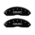 Picture of MGP Front set 2 Caliper Covers Engraved Front GMC Black finish silver ch