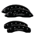 Picture of MGP Front set 2 Caliper Covers Engraved Front GMC Black finish silver ch