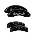 Picture of MGP 4 Caliper Covers Engraved Front Pontiac Engraved Rear Arrow Black finish silver ch