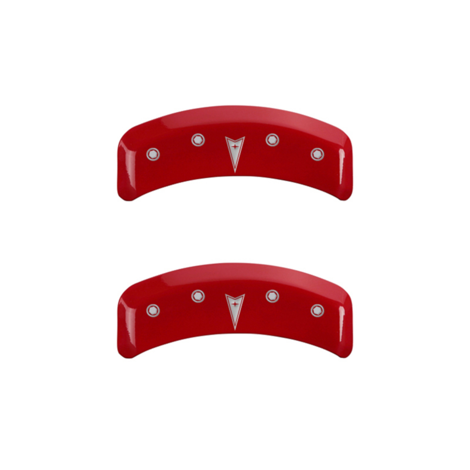 Picture of MGP 4 Caliper Covers Engraved Front Pontiac Engraved Rear Arrow Red finish silver ch