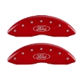 Picture of MGP Front set 2 Caliper Covers Engraved Front Oval logo-Ford Red finish silver ch