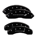 Picture of MGP Front set 2 Caliper Covers Engraved Front Bowtie Black finish silver ch