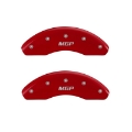 Picture of MGP Front set 2 Caliper Covers Engraved Front MGP Red finish silver ch