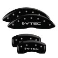 Picture of MGP Front set 2 Caliper Covers Engraved Front Vtec Black finish silver ch