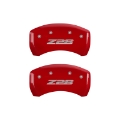 Picture of MGP 4 Caliper Covers Engraved Front Gen 4-Camaro Engraved Rear Gen 4-Z28 Red finish silver ch