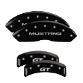 Picture of MGP 4 Caliper Covers Engraved Front Mustang Engraved Rear SN95-GT Black finish silver ch