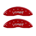 Picture of MGP 4 Caliper Covers Engraved Front Gen 2-Viper Engraved Rear Gen 2-Snake Red finish silver ch