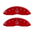 Picture of MGP 4 Caliper Covers Engraved Front Gen 2-Viper Engraved Rear Gen 2-Snake Red finish silver ch