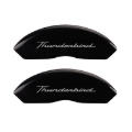 Picture of MGP 4 Caliper Covers Engrvd Front No bolts-Tbird Engrvd Rear-Tbird Emblem Blk fnsh slvr ch