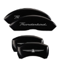 Picture of MGP 4 Caliper Covers Engrvd Front No bolts-Tbird Engrvd Rear-Tbird Emblem Blk fnsh slvr ch