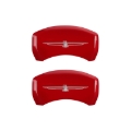 Picture of MGP 4 Caliper Covers Engrvd Front No bolts-Tbird Engrvd Rear-Tbird Emblem Red fnsh slvr ch