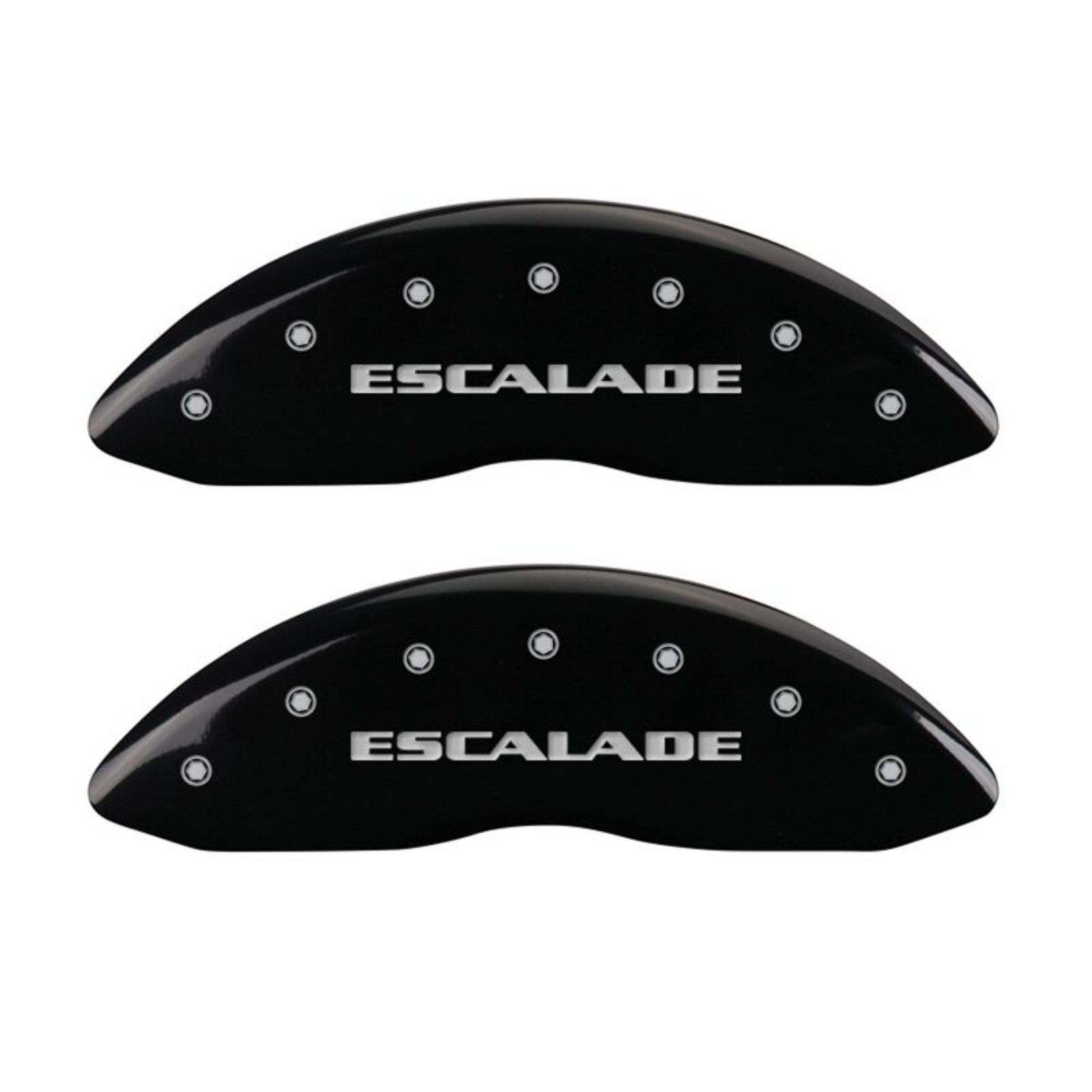 Picture of MGP 4 Caliper Covers Engraved Front Escalade Engraved Rear ESV Black finish silver ch