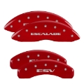 Picture of MGP 4 Caliper Covers Engraved Front Escalade Engraved Rear ESV Red finish silver ch