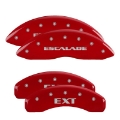 Picture of MGP 4 Caliper Covers Engraved Front Escalade Engraved Rear EXT Red finish silver ch