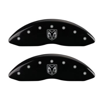 Picture of MGP 4 Caliper Covers Engraved Front RAM Engraved Rear RAMHEAD Black finish silver ch