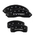 Picture of MGP 4 Caliper Covers Engraved Front Honda Engraved Rear H Logo Black finish silver ch