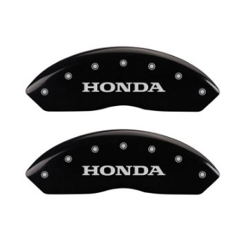 Picture of MGP 4 Caliper Covers Engraved Front Honda Engraved Rear H Logo Black finish silver ch