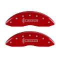 Picture of MGP 4 Caliper Covers Engraved Front Lincoln Engraved Rear Star logo Red finish silver ch