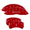 Picture of MGP 4 Caliper Covers Engraved Front Lincoln Engraved Rear Star logo Red finish silver ch