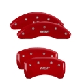 Picture of MGP Front set 2 Caliper Covers Engraved Front MGP Red finish silver ch