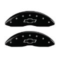 Picture of MGP Front set 2 Caliper Covers Engraved Front Bowtie Black finish silver ch