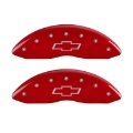 Picture of MGP Front set 2 Caliper Covers Engraved Front Bowtie Red finish silver ch
