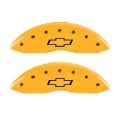 Picture of MGP Front set 2 Caliper Covers Engraved Front Bowtie Yellow finish black ch