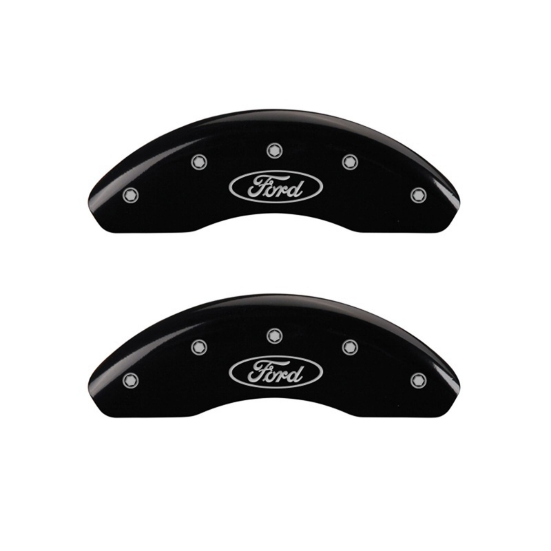 Picture of MGP Front set 2 Caliper Covers Engraved Front Oval logo-Ford Black finish silver ch