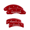 Picture of MGP 4 Caliper Covers Engraved Front Honda Engraved Rear H Logo Red finish silver ch