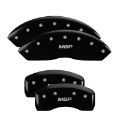 Picture of MGP Front set 2 Caliper Covers Engraved Front MGP Black finish silver ch